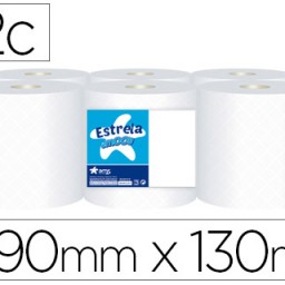 6 rollos papel secamanos Amoos 2 capas 130m.