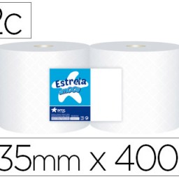2 rollos papel secamanos industrial Amoos 2 capas 235mm.x400m.