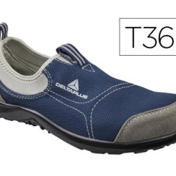 Zapatos de seguridad poliéster gris y algodón azul marino talla 36