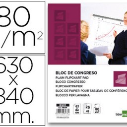 BS01 Bloc congreso Liderpapel 63x84cm 25+5 hojas 80g/m²  liso