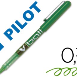 Bolígrafo roller Pilot V-ball tinta verde 0,5 mm.