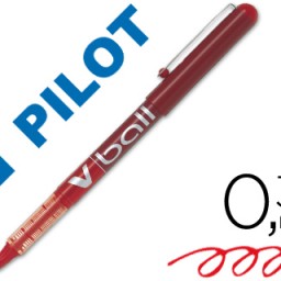 Bolígrafo roller Pilot V-ball tinta roja 0,5 mm.