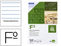 Bloc examen Liderpapel Fº 40 hojas 60g/m² horizontal