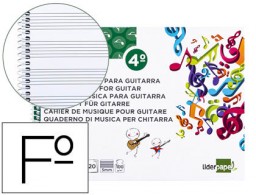 BM04 Bloc música Liderpapel para guitarra hexagrama 3 mm. 4º 20 hojas 100g/m²