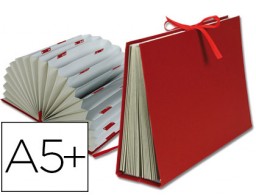 FU03 Carpeta clasificadora fuelle Liderpapel 4º cartón forrado burdeos