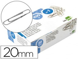LI01 100 clips Liderpapel nº 1 20mm. labiados