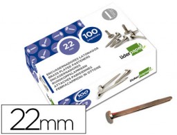 FS12 100 encuadernadores Liderpapel nº 4 22mm. niquelados