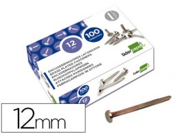 FS09 100 encuadernadores Liderpapel nº 0 12mm. niquelados