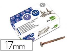 FS10 100 encuadernadores Liderpapel nº 2 17mm. niquelados