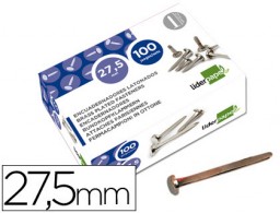 FS14 100 encuadernadores Liderpapel nº 6 27,5mm. niquelados