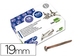 FS11 100 encuadernadores Liderpapel nº 3 19mm. niquelados
