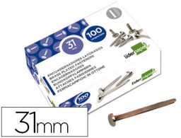 FS15 100 encuadernadores Liderpapel nº 7 31mm. niquelados