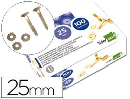 FS05 100 encuadernadores Liderpapel 25mm. con arandela latonados