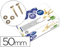 FS08 100 encuadernadores Liderpapel 50mm. con arandela latonados