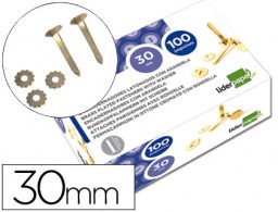 FS06 100 encuadernadores Liderpapel 30mm. con arandela latonados