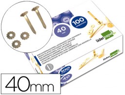 FS07 100 encuadernadores Liderpapel 40mm. con arandela latonados