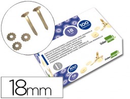 FS03 100 encuadernadores Liderpapel 18mm. con arandela latonados