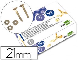 FS04 100 encuadernadores Liderpapel 21mm. con arandela latonados