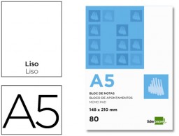 BN04 Bloc notas Liderpapel A5 80h 60g/m² lisas