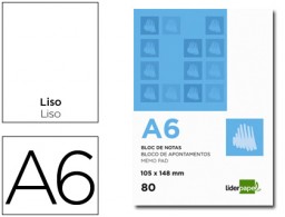 BN06 Bloc notas Liderpapel A6 80h 60g/m² lisas