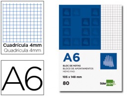 BN05 Bloc notas Liderpapel A6 80h 60g/m² c/4mm.