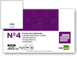 FL04 100 fichas Liderpapel lisas nº4 125x200mm.