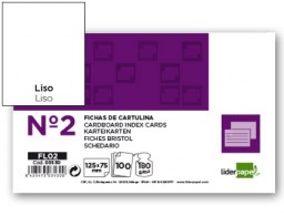 FL02 100 fichas Liderpapel lisas nº2 75 x 125mm.