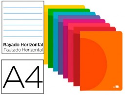 LF11 Libreta escolar Liderpapel 360° A4 48h 90g/m² horizontal tapa de plástico colores surtidos