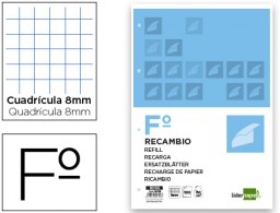 RF05 Recambio Liderpapel Din A-4 100h 60g/m² c/8mm. con margen 4 taladros