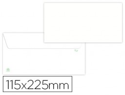 SL37 500 sobres Liderpapel 115x225mm.reciclado blanco 90g/m²