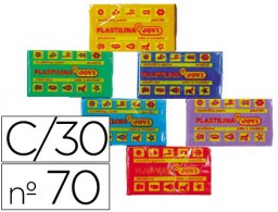 30 barras 50 g. plastilina Jovi 70 colores surtidos