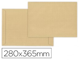 SL44 50 bolsas Liderpapel 280x365mm. kraft armado marrón 155g/m² con fuelle
