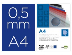 TE23 CJ100 tapas encuadernación Liderpapel PP A4 0,5mm. azul opaco