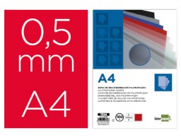 TE24 CJ100 tapas encuadernación Liderpapel PP A4 0,5mm. rojo opaco