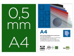 TE25 CJ100 tapas encuadernación Liderpapel PP A4 0,5mm. verde opaco
