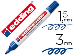 Rotulador edding 3000 punta redonda tinta azul
