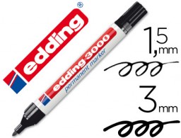 Rotulador edding 3000 punta redonda tinta negra