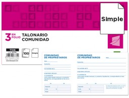 T106 Talonario Liderpapel Comunidad 3enFolio 100h apaisado IVA y matriz