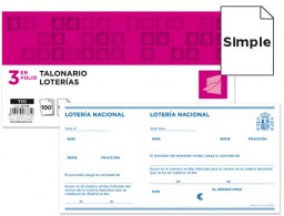 T111 Talonario Liderpapel Loteria 3enFolio apaisado 100h
