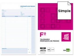 T125 Talonario Liderpapel Pedidos Folio natural 100h