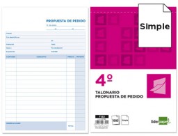 T122 Talonario Liderpapel Pedidos 4º natural 100h