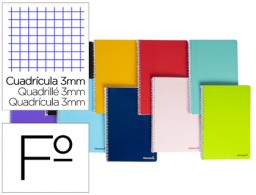 BF06 Cuaderno espiral Liderpapel Smart Folio tapa blanda 80h 60g cuadro 3mm. colores surtidos