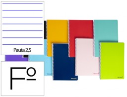 BF03 Cuaderno espiral Liderpapel Smart Folio tapa blanda 80h 60g pauta 2,5mm. colores surtidos