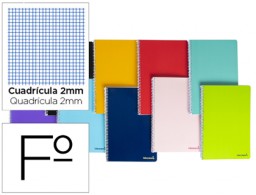 BF04 Cuaderno espiral Liderpapel Smart Folio tapa blanda 80h 60g milimetrado 2mm. colores surtidos