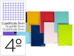 BC08 Cuaderno espiral Liderpapel Smart 4º tapa blanda 80h 60g c/3mm. colores surtidos