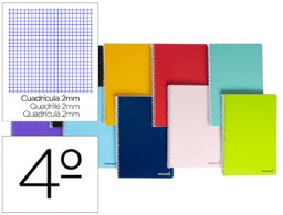 BC04 Cuaderno espiral Liderpapel Smart 4º tapa blanda 80h 60g milimetrado 2mm. colores surtidos