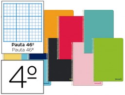 BC49 Cuaderno espiral Liderpapel Smart 4º tapa blanda 80h 60g rayado nº46 colores surtidos