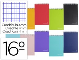 BQ07 Cuaderno espiral Liderpapel Witty 16º apaisado tapa dura 80h 60g c/4mm. colores surtidos