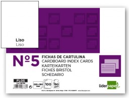 FL05 100 fichas Liderpapel lisas nº5 160x220mm.