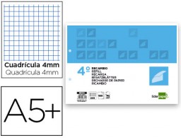 RC02 Recambio Liderpapel 4º apaisado 100h 60g/m² c/3mm. con margen 2 taladros